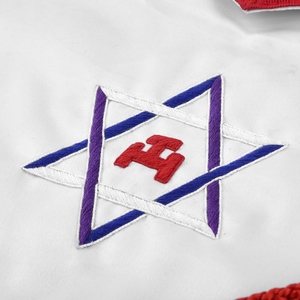 Delantal de Capítulo Masónico Royal Arch con Cinta Roja, Triple Tau y Estrella de David, Regalia Masónica, Delantal Ceremonial de Capítulo - Product Image 4