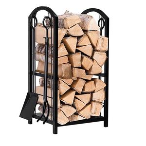 Porte-bûches en métal au design moderne, idéal pour le rangement du bois, avec couleurs et dimensions personnalisables pour jardin et foyer domestique. - Product Image 3