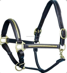 Harnais de cheval en cuir sur mesure avec rembourrage et clous en laiton, harnais à couronne réglable à dégagement rapide pour chevaux - Product Image 5