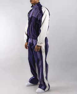 Streetwear Hoodie High Quality Men <b>Cropped</b> Hoodie Designer <b>Zip</b> <b>up</b> Color Blocked Sweatpants and Hoodie Set - Product Image 2