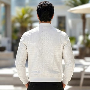 Wholesale Finished LEATHER SPOT Men's Embossed for Leather Bomber <b>Jacket</b> Breathable Summer <b>Western</b> Classic Shirt Style - Product Image 3