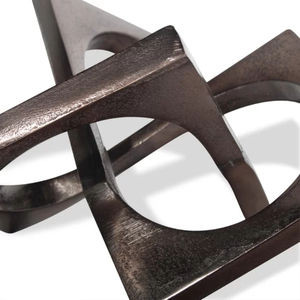 Sculpture métallique abstraite moderne entrelacée, figurine décorative faite à la main pour table, décoration intérieure, art pour bureau, étagère, ornements extérieurs - Product Image 2