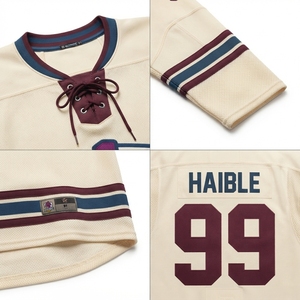 Maillot de hockey sur glace vintage classique d'hiver personnalisé - Uniforme pour homme adulte en maille respirante 100 % polyester sublimé OEM - Product Image 4