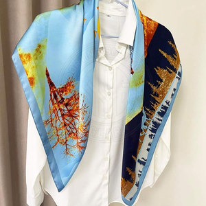 Pañuelo de seda ligero, accesorio de moda para el cuello, el cabello, los hombros y la ropa diaria. - Product Image 3