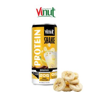 Fabrication OEM/ODM sous Marque Privée Vente en Gros 330ml VINUT Shake Protéiné à la Banane (Riche en Protéines Sans Gluten Sans Sucre Ajouté 20 Brix) - Product Image 1