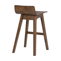 Silla Alta de Madera Curvada, Diseño Minimalista y Duradero, Respaldo Bajo, Estilo Contemporáneo y Moderno para Dormitorio, Apartamento y Hogar