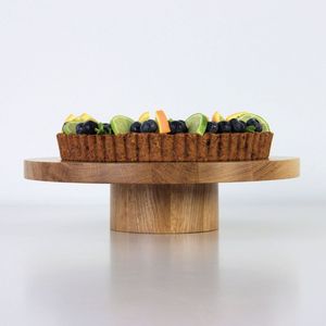 Expositor de pasteles único, elegante soporte de madera con vetas, soporte de pasteles rústico moderno, elevador decorativo para postres, soporte de pastel hecho a mano. - Product Image 2