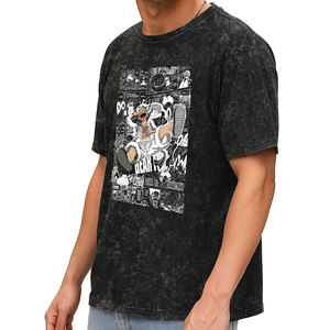 Camisetas Personalizadas con Estampado DTG, 100% Algodón Tejido, Estilo Vintage, Holgadas, Desgastadas, Hip Hop, Lisas, de Alta Calidad, Lavado Ácido, 220 GSM - Product Image 3