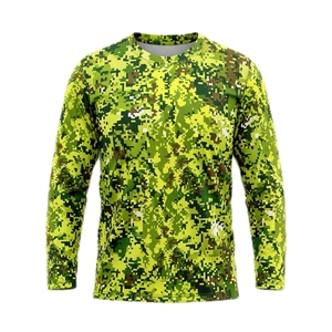 เสื้อยืดแขนยาวลายพรางสำหรับผู้ชาย ทรงเข้ารูป ผลิตจากโพลีเอสเตอร์ แห้งเร็ว ระบายอากาศได้ดี เหมาะสำหรับเล่นกีฬา - Product Image 5
