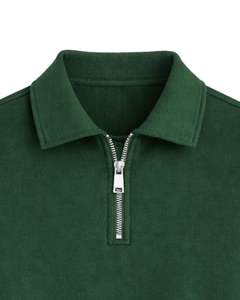Sudadera Corta Verde Personalizada para Mujer con Cierre de Cremallera, Estilo Casual, con Cordón Ajustable en el Bajo, de Felpa Suave, Algodón y Poliéster, para Invierno - Product Image 4