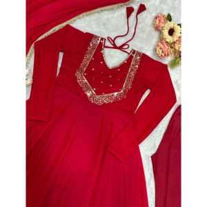 Vestido de fiesta para mujer de diseñador con pantalón y Conjunto elegante Dupatta - Product Image 6