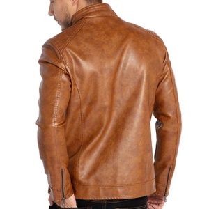 OEM High Quality <b>Men's</b> <b>Leather</b> <b>Jacket</b> 100% Genuine Full Grain <b>Leather</b> Custom <b>Leather</b> <b>Jacket</b> Stand Collar Casual <b>Leather</b> <b>Jacket</b> - Product Image 2