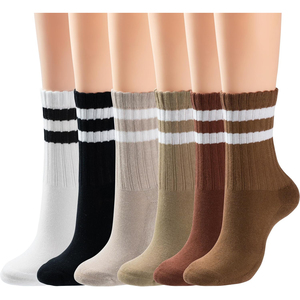 Ankle <b>Socks</b> <b>Women</b> 100% Cotton <b>Socks</b> Striped Breathable Knitted Casual Autumn Adults Standard <b>Thickness</b> Regular Style <b>Socks</b> - Product Image 5