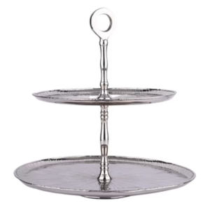 Support à gâteau créatif plaqué argent, élégant, à un seul niveau, pour présentation de buffet de mariage et d'événements de luxe, vente directe d'usine - Product Image 4