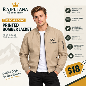 Chaqueta Bomber para Hombre con Logotipo Personalizado OEM, Chaqueta Ligera de Nailon y Poliéster con Cierre, Chaqueta de Vuelo MA1 con Cierre Completo, Chaqueta Bomber Universitaria - Product Image 1