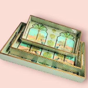 Bandeja Esmaltada de Construcción Robusta, Bandeja Esmaltada para Hoteles, Bandeja Esmaltada con Estampado Decorativo, Bandeja Esmaltada Personalizada - Product Image 1