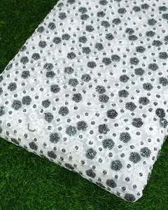 Custom Design Sequin Embroidery Fabric Luxury Beaded Lace Fabric African Fashion Dress Material - Product Image 2