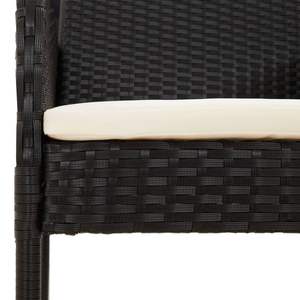 Set da pranzo da 5 pezzi in Poly Rattan nero con cuscini mobili da esterno - Product Image 6