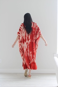 Handcrafted Tie Dye Printed Rayon <b>Kaftan</b> <b>Dress</b> for Woman Beach Outdoor <b>Dress</b> <b>Kaftan</b> <b>Plus</b> <b>Size</b> <b>Dress</b> - Product Image 4