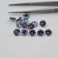 5mm Lab Created Alexandrite Round Brilliant Cut Stone GRC Certified Color Change Alexandrite Gemstone Rings 925 Sterling Silver