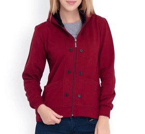 Sudadera con Capucha para Mujer al por Mayor, Mezcla de Poliéster/Algodón, Forro Polar, Secado Rápido, Ecológica, Transpirable, Personalizable, Color Sólido - Product Image 1