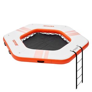 Piattaforma Galleggiante Gonfiabile da 8,5 Piedi con Tappetino Antiscivolo da 5 Piedi e Rete per Trampolino, per Divertimento in Piscina - Product Image 1