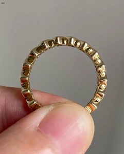 Anillo de Eternidad de Oro, Banda con Diamantes Cultivados en Laboratorio, Anillo de Boda Semimontado, Banda de Oro Apilable para Mujer - Product Image 2