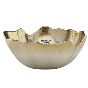Vente en gros de bol de service en métal bol décoratif et vaisselle en aluminium doré personnalisé bol décoratif en aluminium de luxe pour la maison et la cuisine - Product Image 1