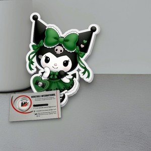 แผ่นต่อขนตาปลอมสีเขียว Hello Kitty แบบมืออาชีพแผ่นต่อขนตาอะคริลิครูปหัวใจสีเขียว - Product Image 5