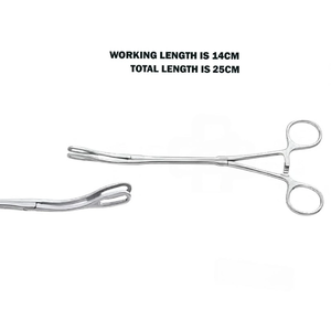 Pinza de agarre pulmonar torácica – Mordazas ovaladas de 20 mm, curvada, con trinquete, 9″ (VATS/MIS) de Mahfooz Instruments - Product Image 1