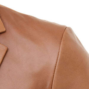 Veste en cuir véritable de haute qualité pour homme, style classique, pour la mode de rue hivernale, usage décontracté, avec logo sur le devant, design imperméable - Product Image 5