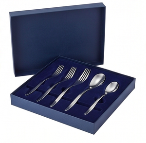 Ensemble de couverts en argent poli miroir, manche courbé, couverts modernes en acier inoxydable, vaisselle de luxe pour une table élégante, idéal pour offrir - Product Image 6
