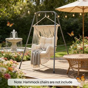 Hamaca Columpio Moderna para Exteriores con Tela de Algodón y Soporte Metálico para Uso en Dormitorio - Product Image 1