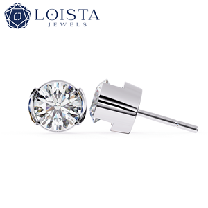 Bijoux en diamants certifiés IGI luxueux, or véritable 18 carats, diamants cultivés en laboratoire, boucles d'oreilles rondes pour femmes - Product Image 1