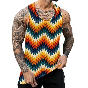 Camiseta deportiva sin mangas para hombre, 100% poliéster, sublimada, para fitness, gimnasio, entrenamiento, playa. - Product Image 6