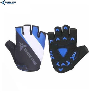 Daizen Star Half Finger Gloves Black Silver Wrist Length Sports Glove Durable Polyester Casual Style - Product Image 3