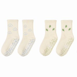 Professional Factory Custom Logo Design Women Non <b>Slip</b> Yoga Socks Breathable Cotton Pilates Socks Jacquard Leaves Patterns - Product Image 2