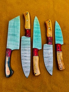 Juego de Cuchillos Artesanales de Acero de Damasco con Mango de Madera, Juego de Cocina, Juego para Exteriores, Juego Personalizado - Product Image 1