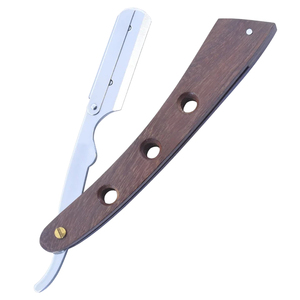 Navaja de Afeitar Profesional de Acero Inoxidable con Mango de Madera Premium para Barbería, Afeitado Masculino, Uso en Casa y Salón, OEM - Product Image 2