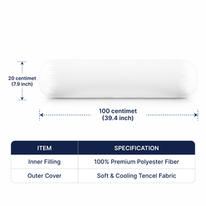 VINARUBBER Wholesale OEM/ODM 100% Polyester Filling Long Body <b>Pillow</b> with Breathable Tencel Cover Vinacloud F06 - Product Image 1