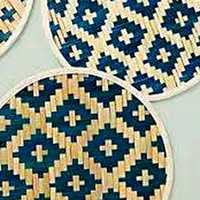 Sets de table bohèmes faits à la main en fibre de bambou 100% |   Écologique, épaisseur moyenne, sans motif |   Pack en gros pour restaurant/café/usage domestique