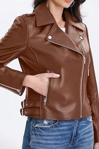 Trendy Fashion Wholesale Women Leather <b>Jackets</b> Stand Collar Winter wear Women Leather <b>Jackets</b> Genuine - Product Image 2