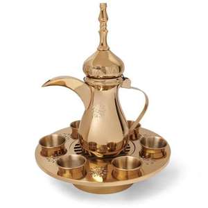 Elegante tetera árabe Dallah de metal, decoración para el hogar, adorno para la sala de estar y la mesa, cafetera Dallah para la mesa de boda. - Product Image 6
