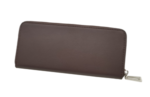 ODM Castello New Design Genuine Cowhide Soft Leather Long <b>Zip</b> Unisex <b>Wallet</b> Black Dark Brown Men's Women's Polyester - Product Image 3