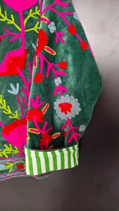 Handcrafted Embroidery Velvet Suzani <b>Quilted</b> Jacket Women Vintage-Inspired Luxurious Boho Breathable Eco-Friendly Winter - Product Image 3