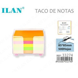 Bloc de Notas Ilan 85x85mm 500 Hojas Colores Variados - Product Image 1