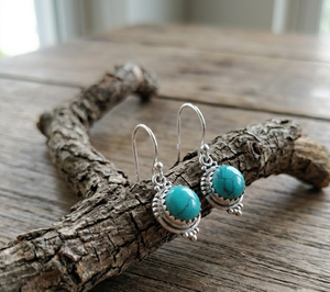 925 Sterling Silver Turquoise Dangle Earrings Handmade Boho Gemstone Earrings Yellow Gold Rose Gold Plated <b>Jewelry</b> for <b>Sister</b> - Product Image 4