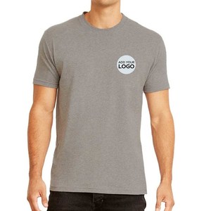 Camiseta de Cuello Redondo de Algodón Sólido, 50% Poliéster/38% Algodón/12% Rayón, Camisetas Suaves de Mezcla Triple - Product Image 1