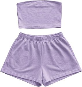 Ensemble assorti pour femmes, haut sans manches à motif uni décontracté, jupe courte au-dessus du genou, tissu tricoté respirant en polyester/coton - Product Image 5