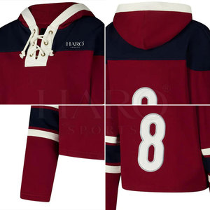 Low MOQ Professional Ice Hockey Hoodies Sports Wear Pullover Sweatshirt With Team Style Print And Fleece Fabric - Product Image 3